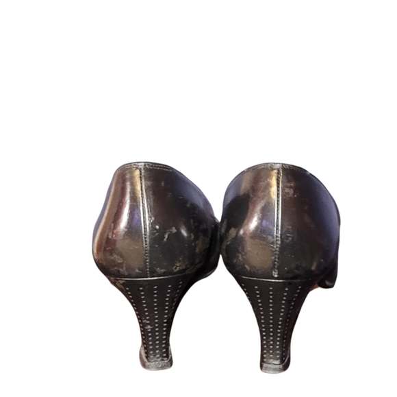 Vintage Women Leather Black Pumps By Salvatore Ferragamo Size 7 1/2 AAAA/Women D - Picture 4 of 8